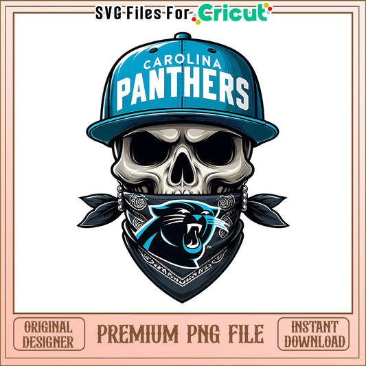 Panthers team skull bandana png, Carolina Panthers png, NFL png
