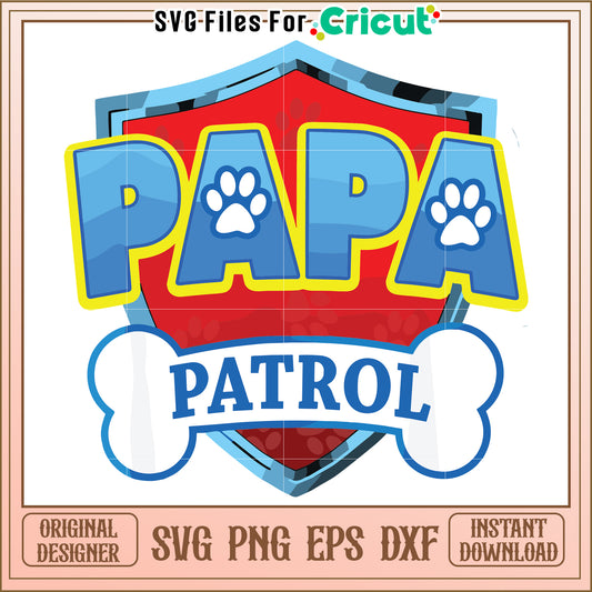 Papa patrol svg, paw patrol characters svg, cute dogs svg