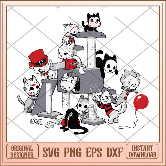 Park Cats Scariest Horror Movie Characters Halloween svg, Horror Movie Characters svg, digital download