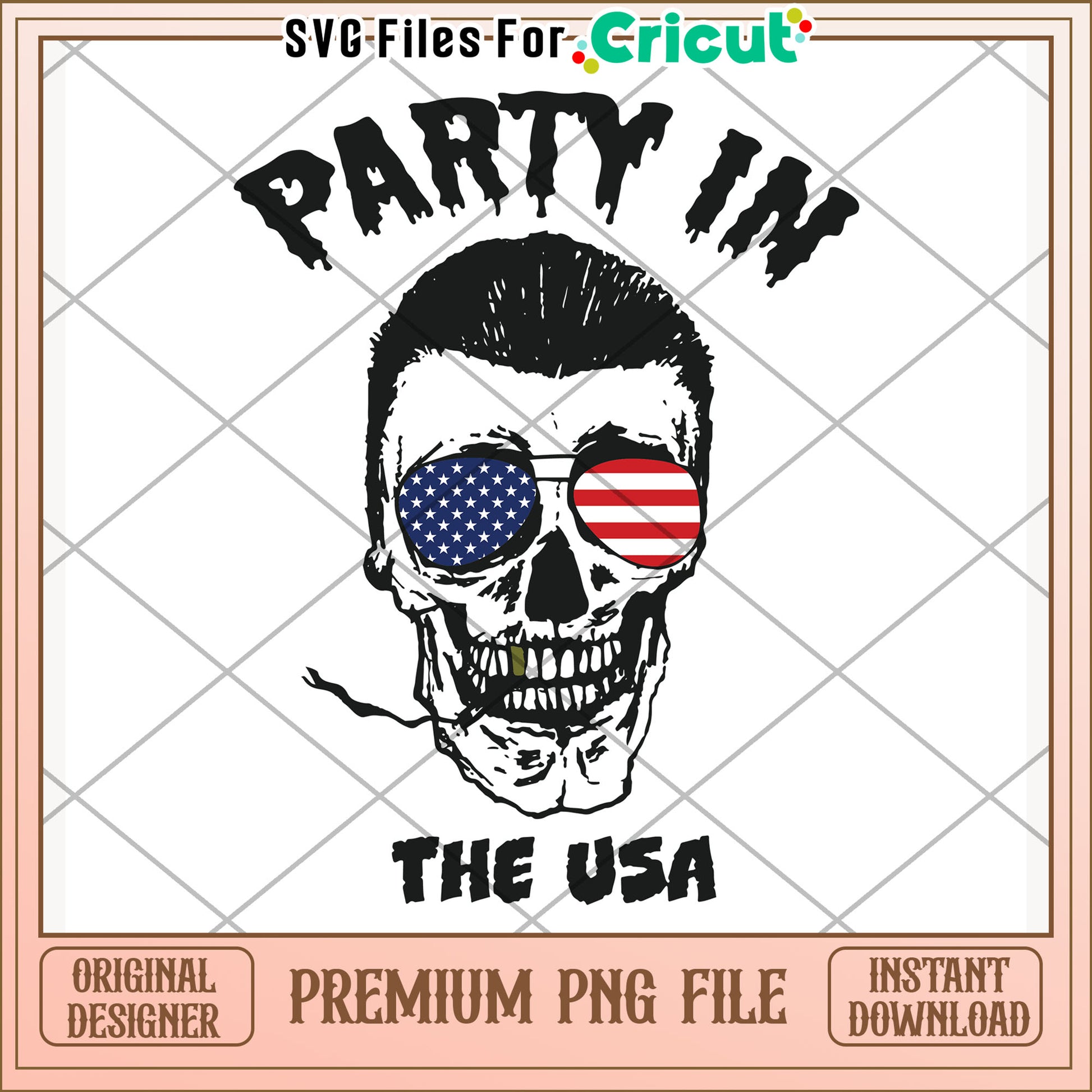 Party in the usa png, fun slogan png, independence day png