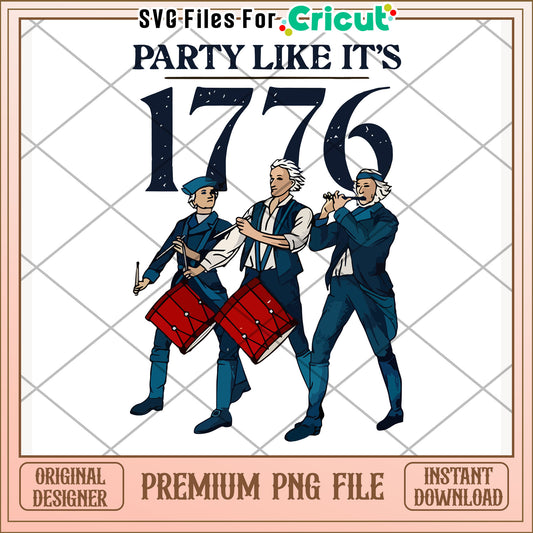 Party like it's 1776 png, fun slogan png, celebration day png