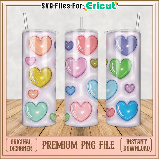 Pastel Heart Tumbler PNG