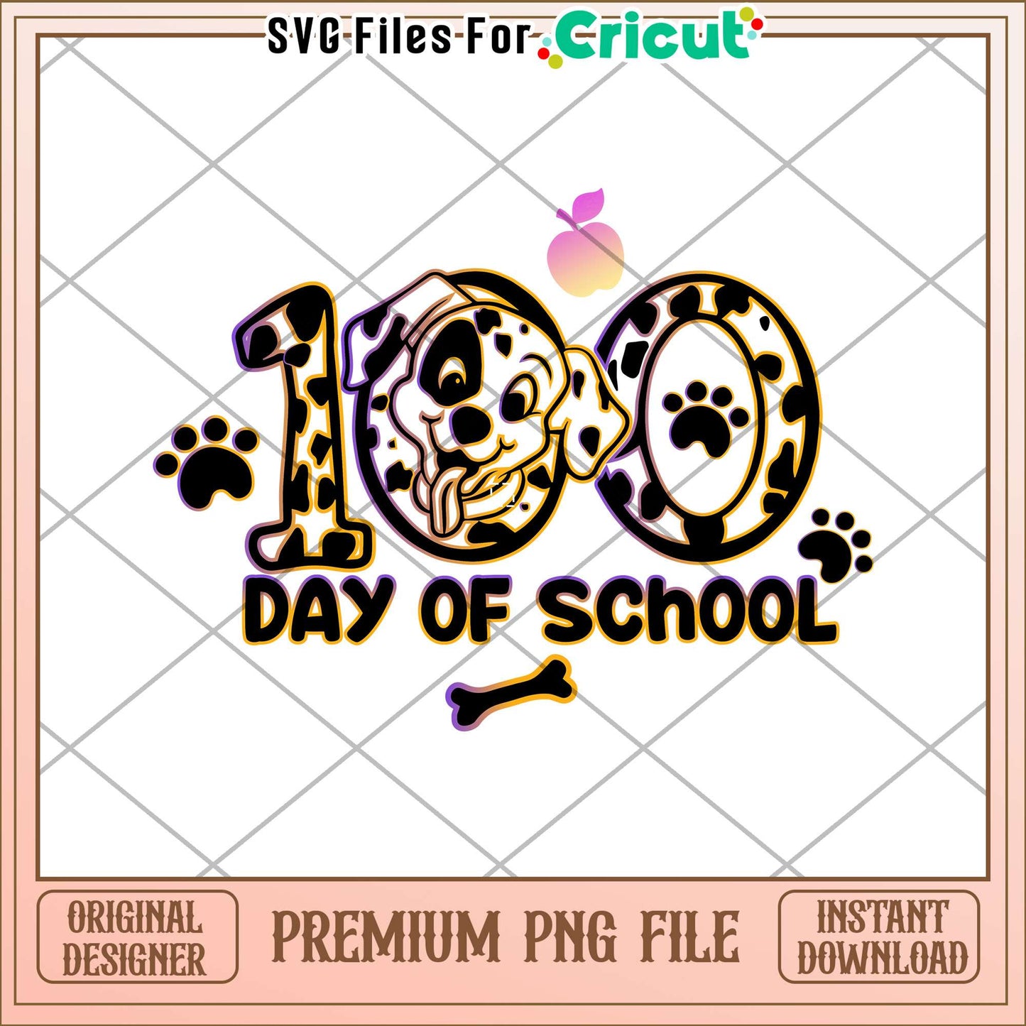 Patch 100 day of school png, The Hundred and One Dalmatians png