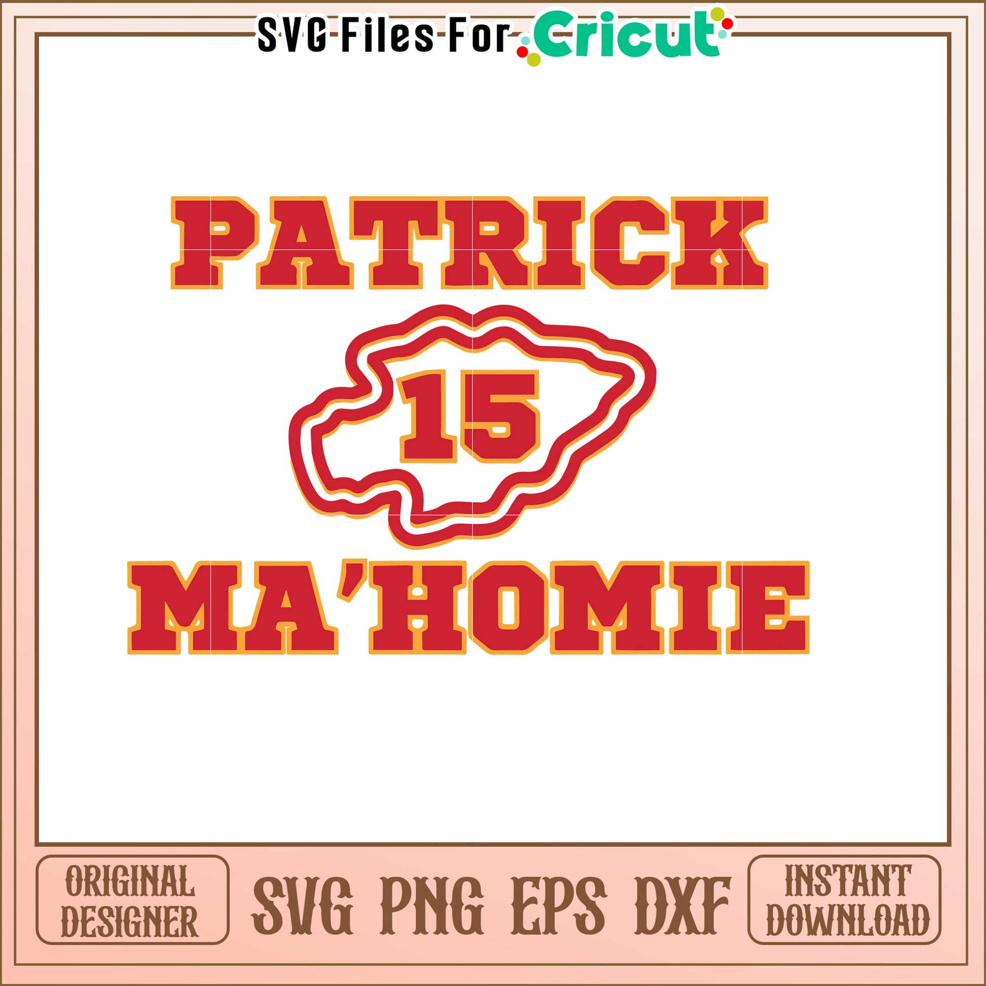 Patrick Mahomes 15 SVG