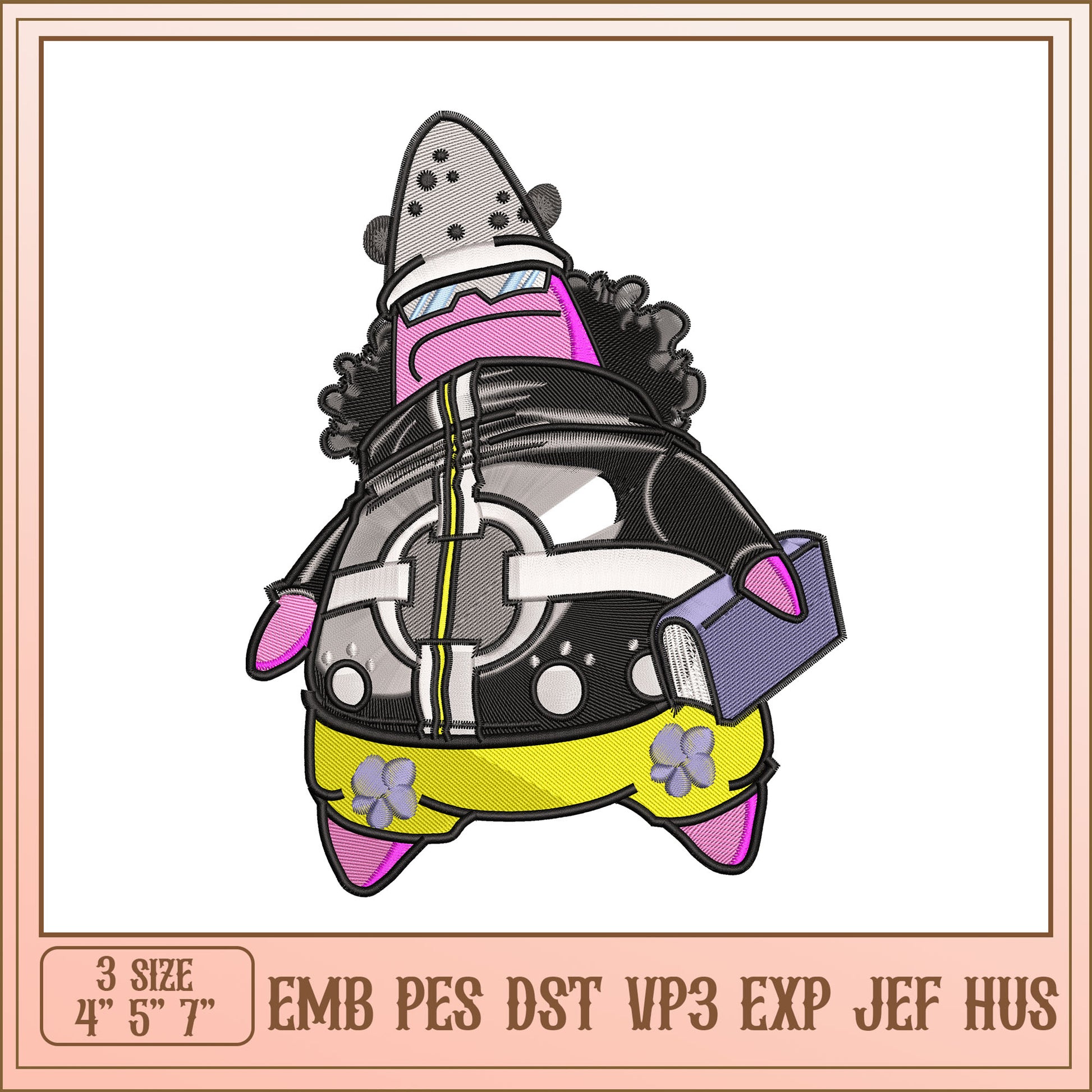Patrick Star Embroidery Design