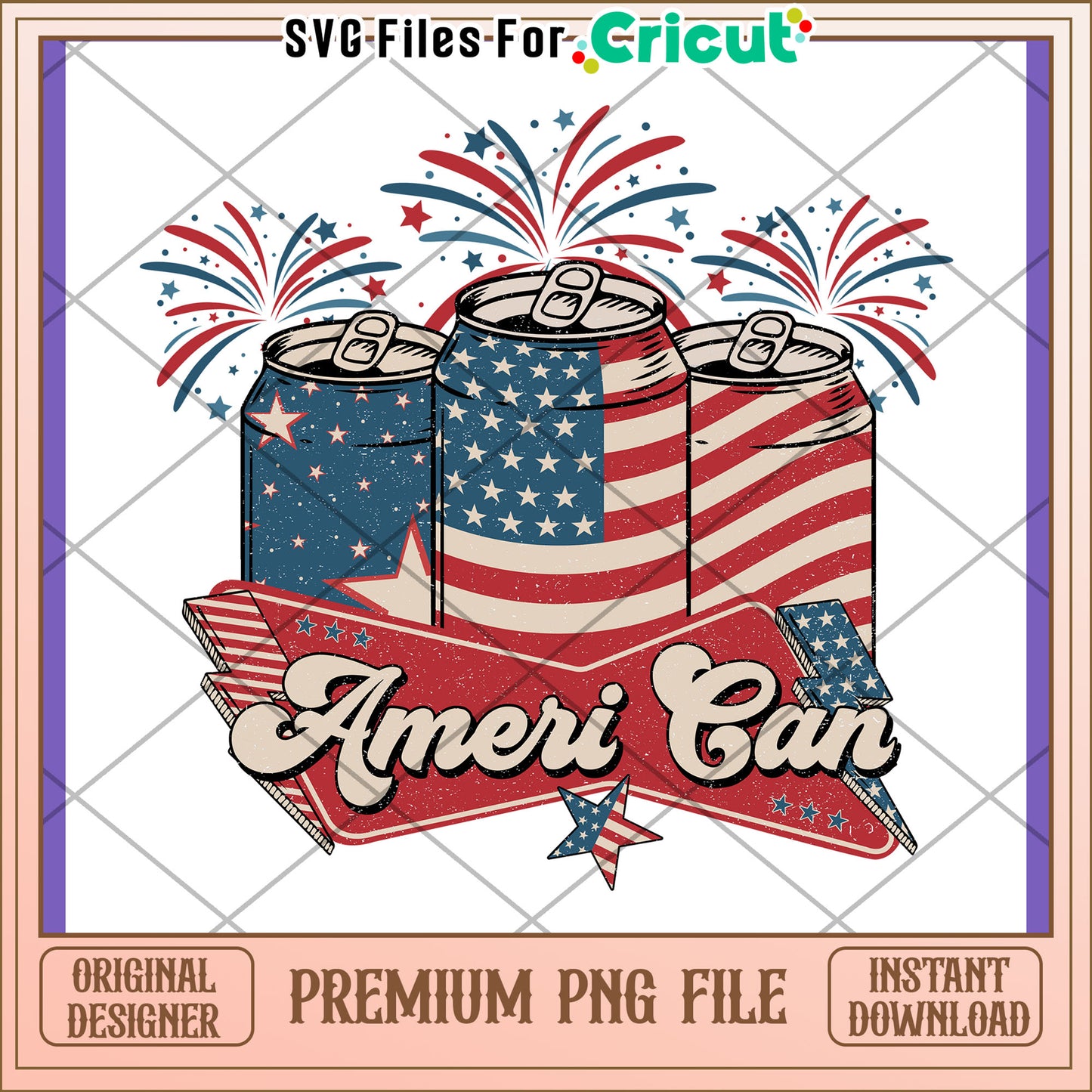 Patriotic AmeriCan PNG Design