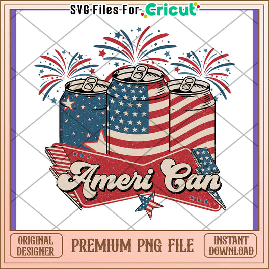 Patriotic AmeriCan PNG Design