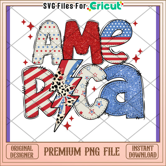 Patriotic America PNG Design Instant Download