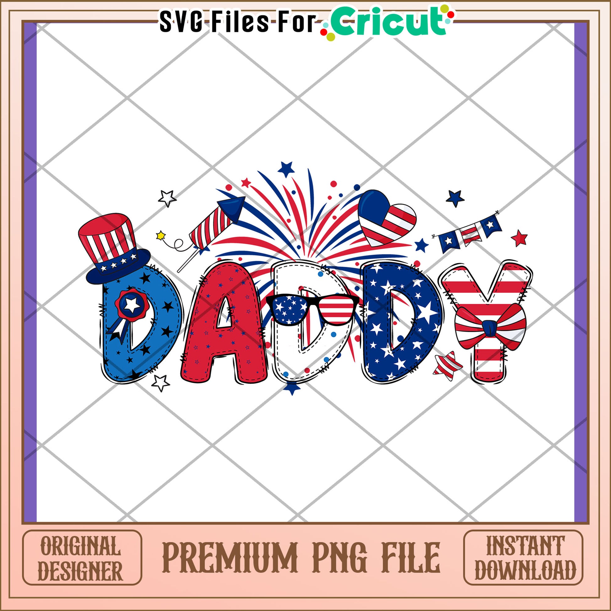 Patriotic Daddy PNG Design - 4th of July