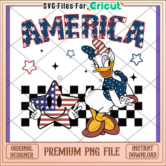 Patriotic Daisy Duck PNG Design