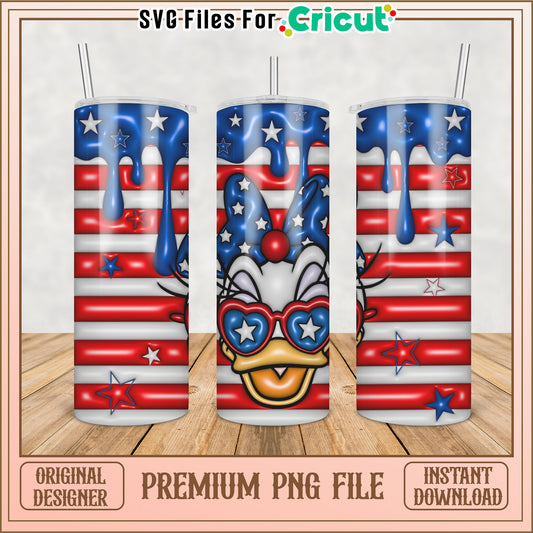 Patriotic Daisy Duck Tumbler PNG