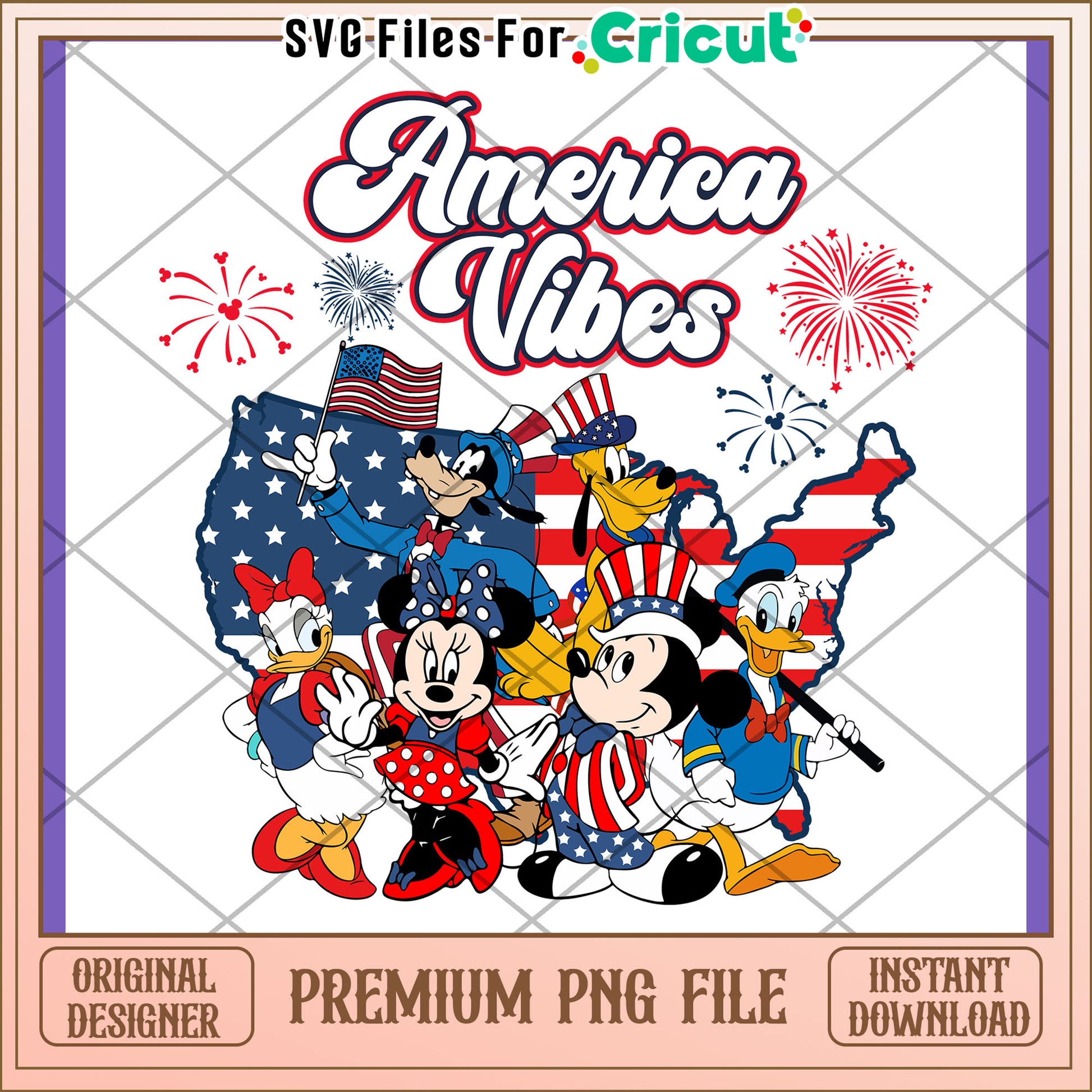 Patriotic Disney PNG 4th of July Vibes