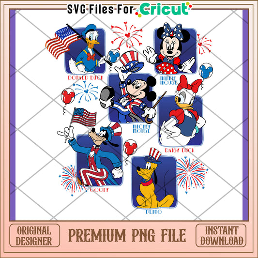 Patriotic Disney PNG Mickey, Minnie, More