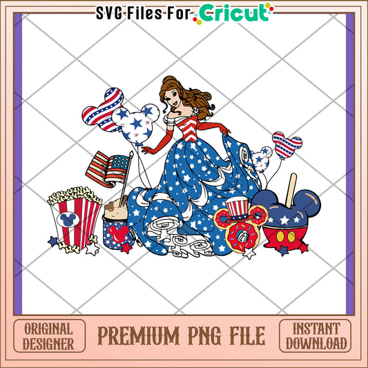Patriotic Disney Princess PNG Download