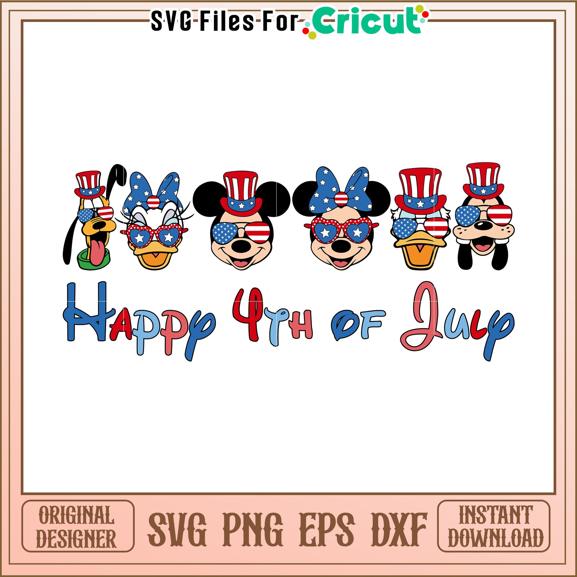 Patriotic Disney SVG Design, 4th of July