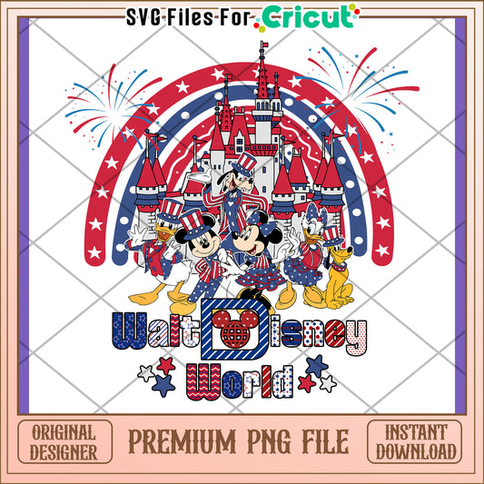 Patriotic Disney World PNG Design