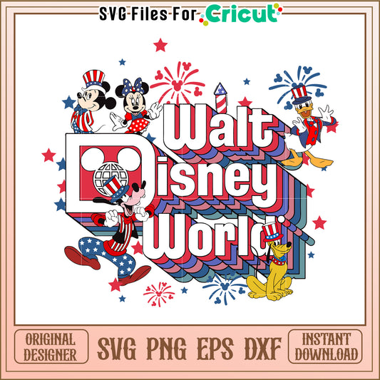 Patriotic Disney World SVG Design