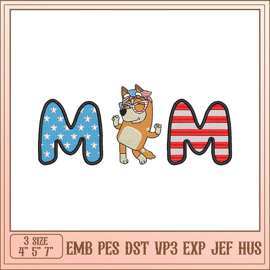 Patriotic Dog MM Embroidery Design