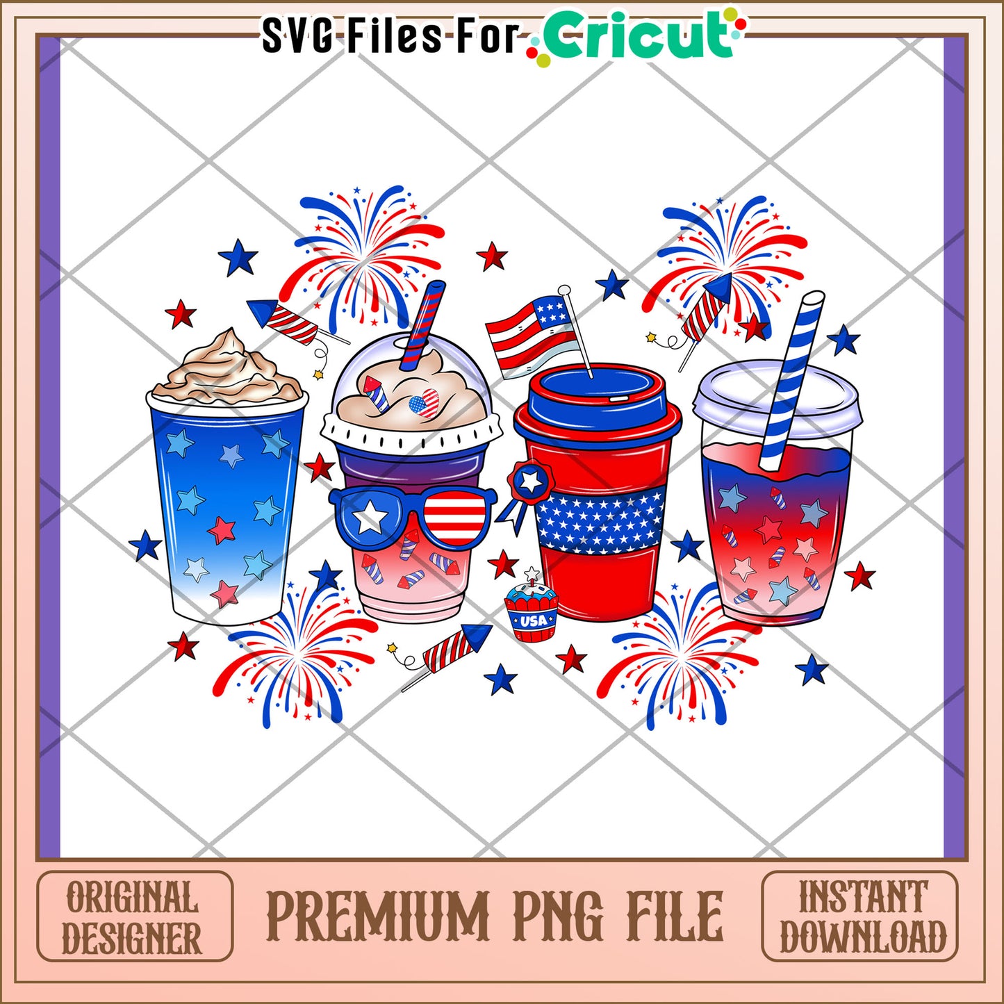 Patriotic Drink PNG Design for Fourth of July Fun
