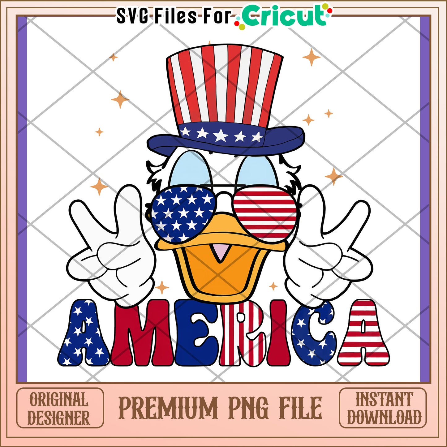 Patriotic Duck PNG 4th of July Design