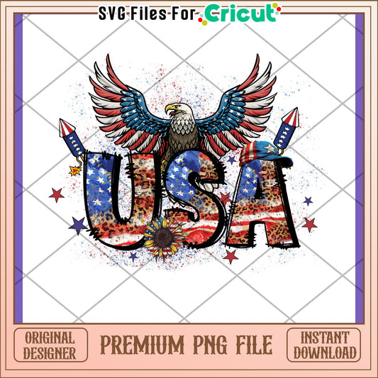 Patriotic Eagle USA PNG Design