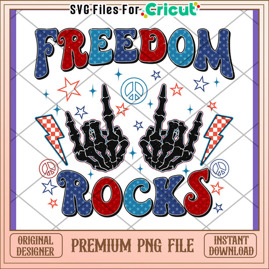 Patriotic Freedom Rocks PNG Design