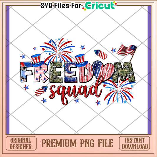 Patriotic Freedom Squad PNG Design