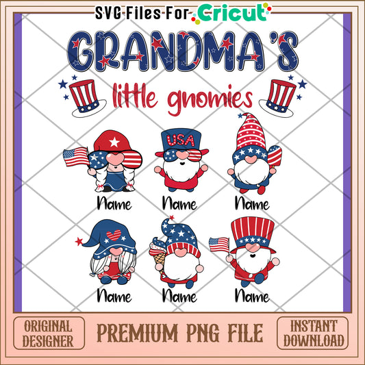 Patriotic Gnomes Grandma PNG Design