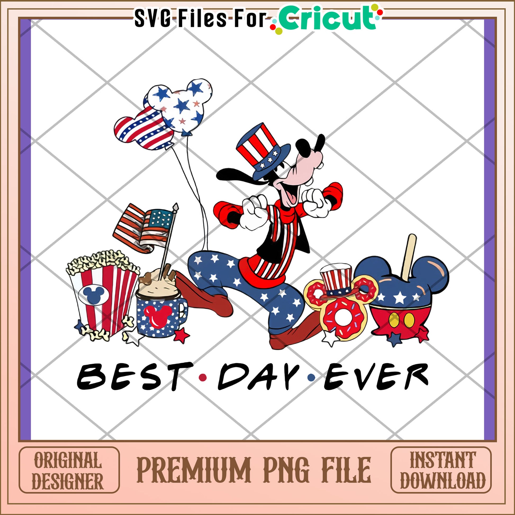 Patriotic Goofy PNG 4th of July Design