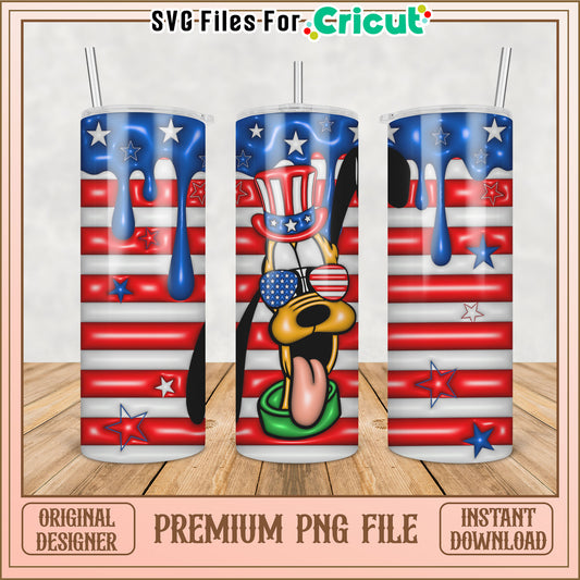 Patriotic Goofy Tumbler PNG