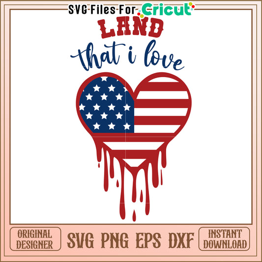 Patriotic Heart SVG Design Instant Download