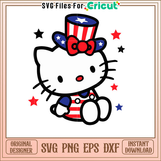 Patriotic Hello Kitty SVG