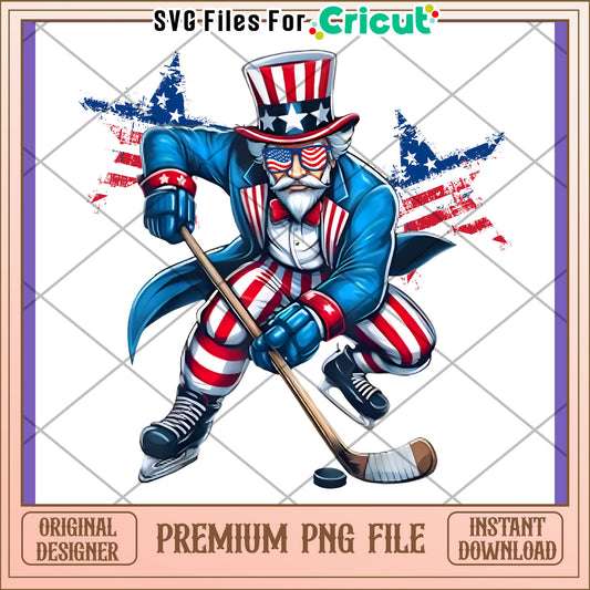 Patriotic Hockey Uncle Sam PNG
