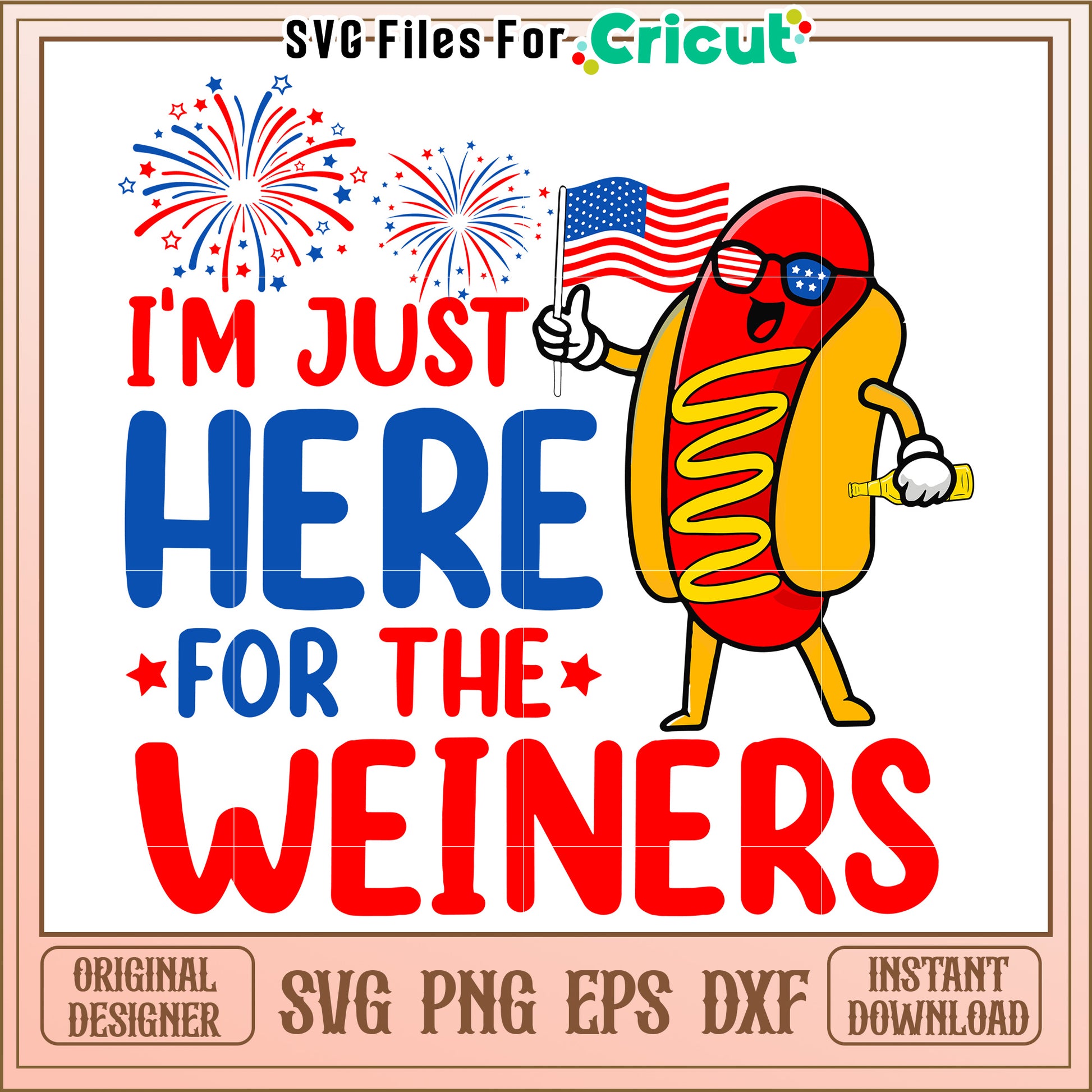Patriotic Hot Dog SVG Design