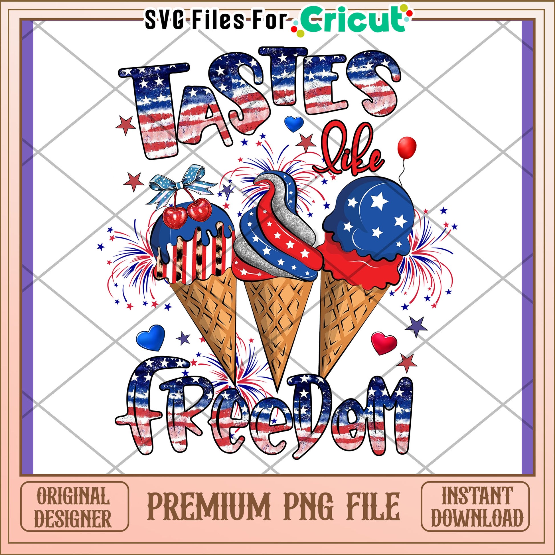 Patriotic Ice Cream PNG Tastes Like Freedom