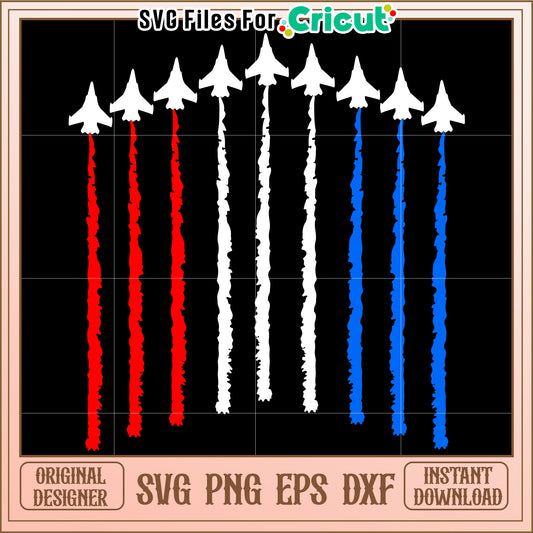 Patriotic Jet SVG Design - Instant Download
