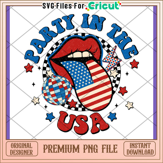 Patriotic Lips PNG 4th of July Design