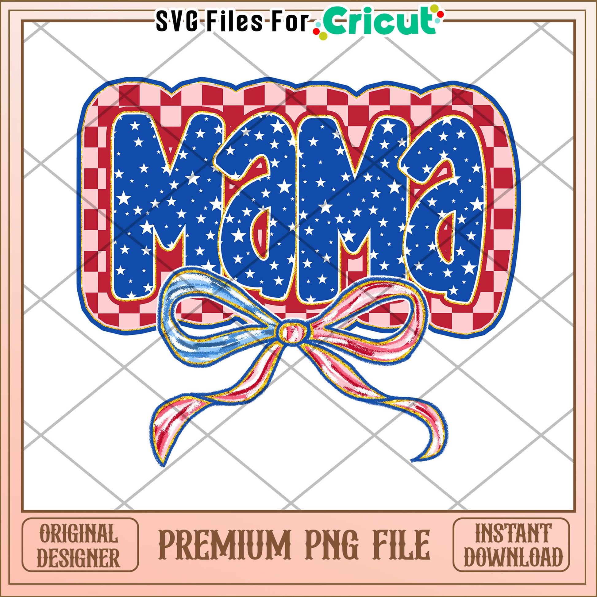 Patriotic Mama PNG Design Red White Blue