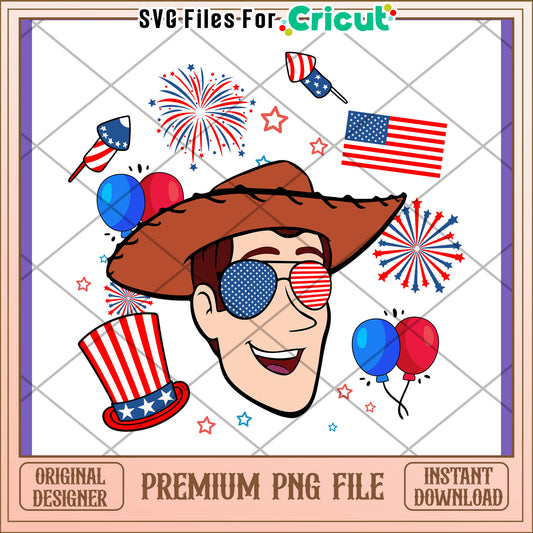Patriotic Man PNG 4th of July Design