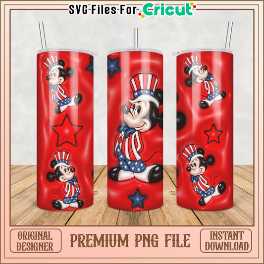 Patriotic Mickey Mouse PNG Tumbler Design