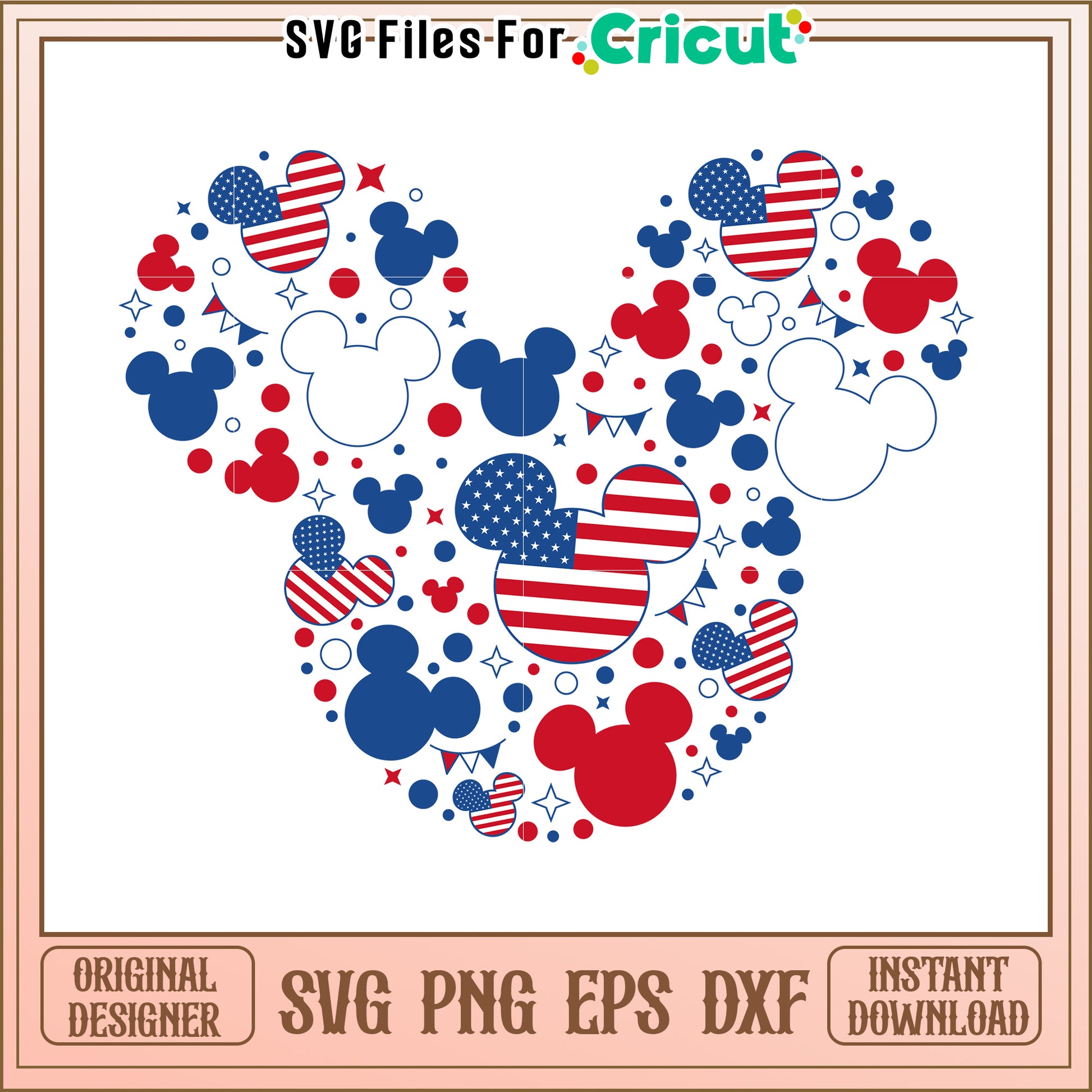Patriotic Mickey Mouse SVG Design