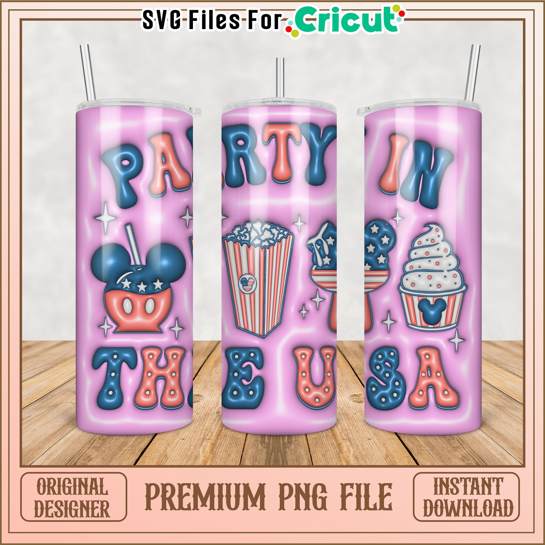 Patriotic Mickey Mouse Tumbler PNG
