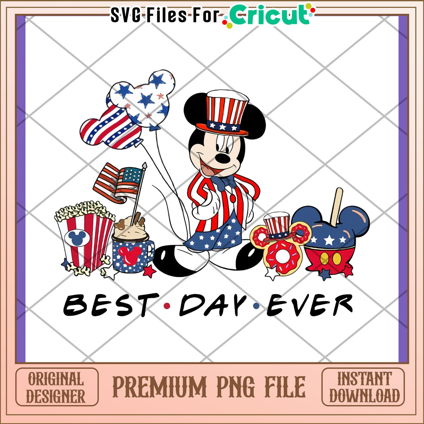 Patriotic Mickey PNG Best Day Ever Design