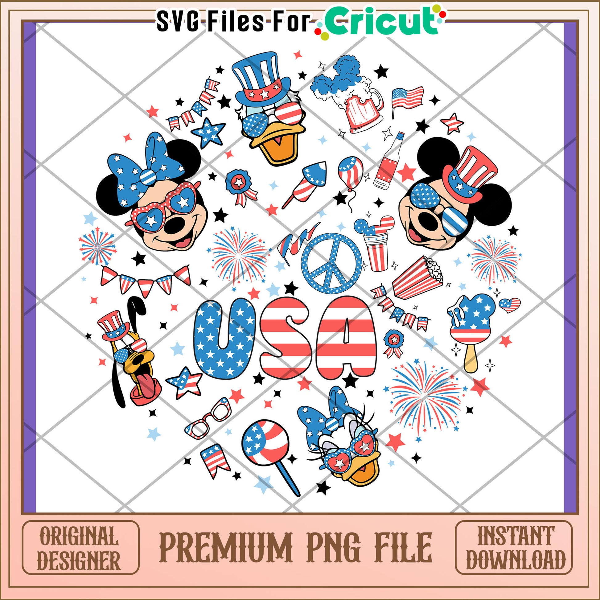 Patriotic Mickey PNG Design Download