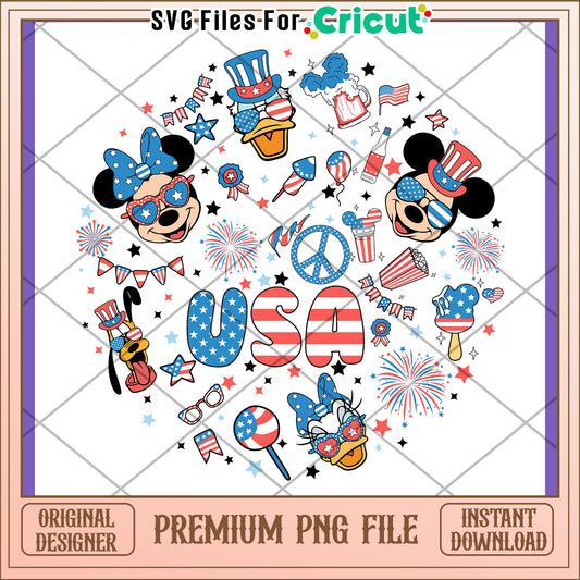 Patriotic Mickey PNG Design Download