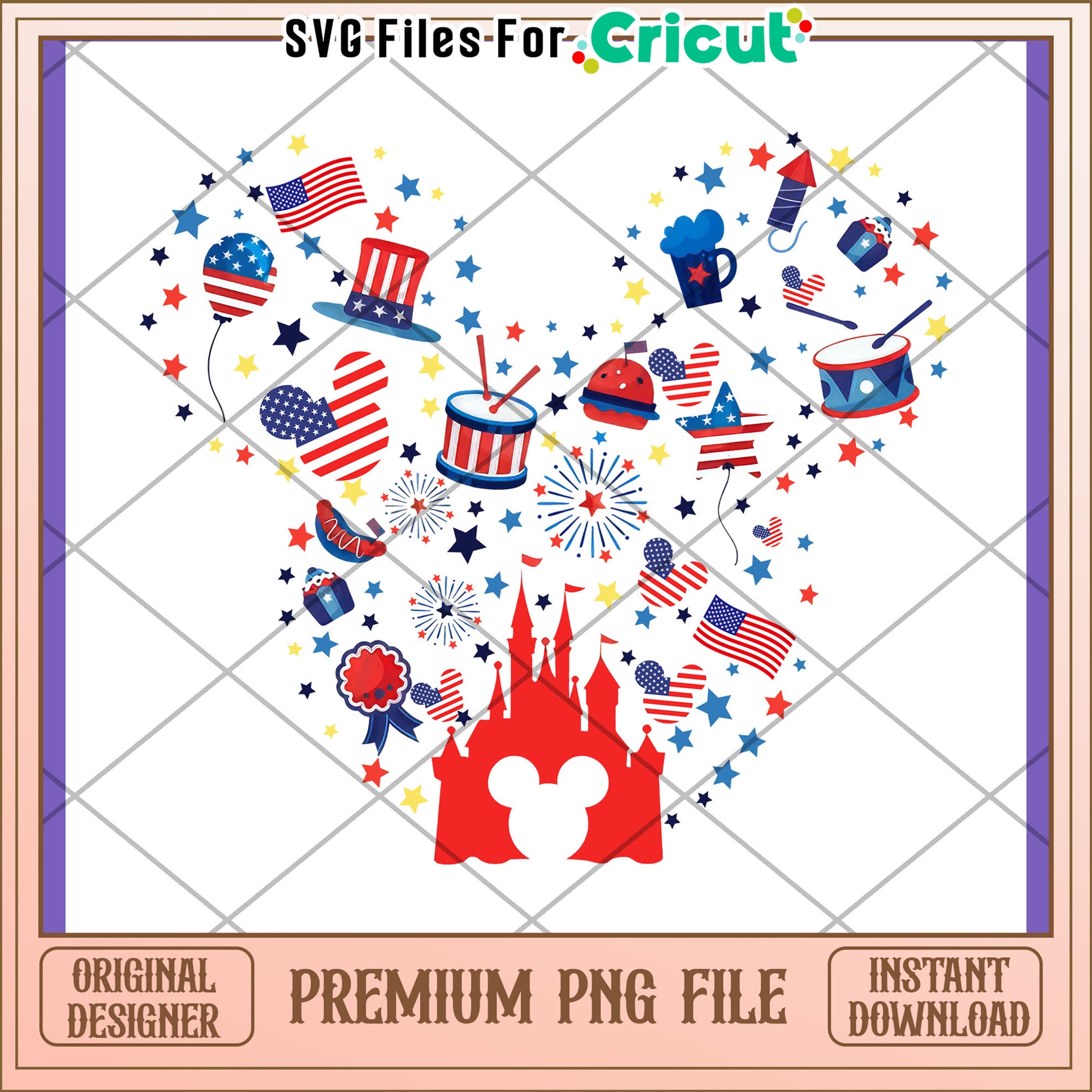 Patriotic Mickey PNG Design, 4th of July