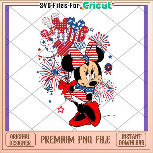 Patriotic Minnie Mouse PNG 4th of July Design