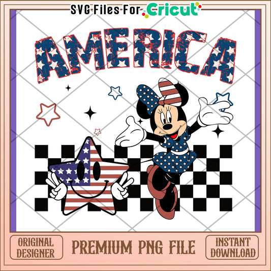 Patriotic Minnie Mouse PNG Design