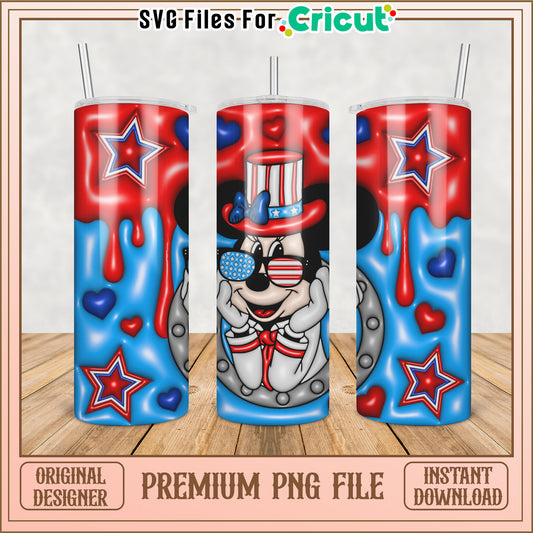 Patriotic Minnie Mouse Tumbler PNG