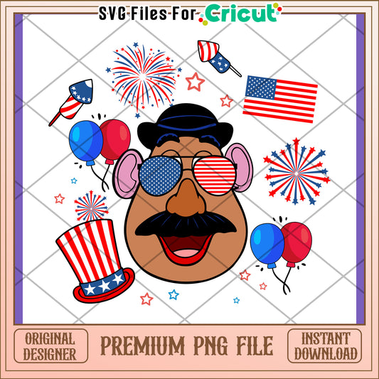 Patriotic Mr Potato Head PNG